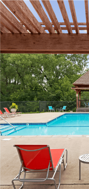 our apartments showcase an unique swimming pool  at Willow Pond, Burnsville, MN, 55337