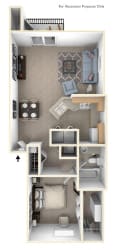 One Bedroom End GR Floorplan One Bedroom End GR Floorplan at Gull Prairie/Gull Run Apartments and Townhomes, Kalamazoo, 49048