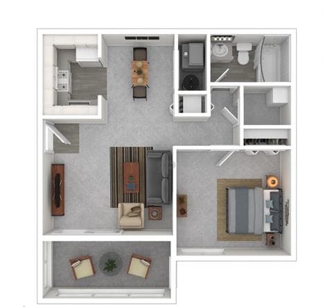 1 Bed 1 Bath Floor Plan at Ashford Brook Apartments, Conyers, GA, 30094