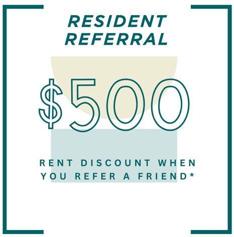 A graphic advertising a $500 referral reward.
