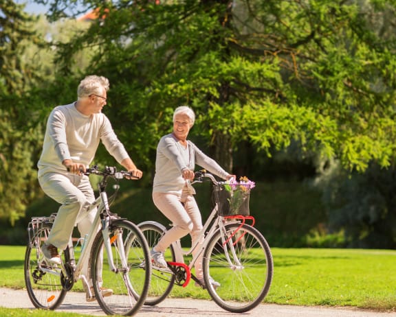 New Brighton, MN Sage Park |two-adults-riding-bike
