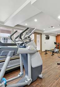 Gym with treadmills at Parkview Living Apartments, Los Angeles, 90026
