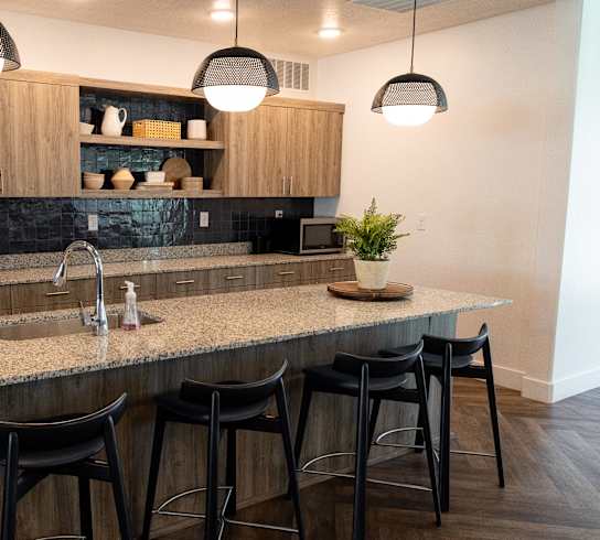 Kitchen in Clubhouse at Ridge View Apartments (MA)