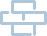 A blue and white image of a cross with a square in the middle.