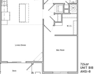 Bedford one bedroom one bathroom floor plan at The Flats at 84
