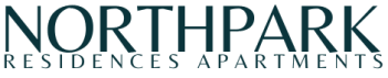 a logo for north park residence apartments in the dark
