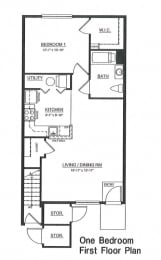  Floor Plan 1 Bedroom
