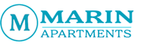 The image is a logo for "Marin Apartments".