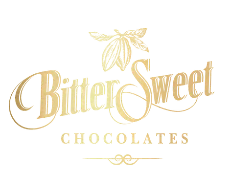 a golden logo on a black background for a chocolate shop at Harbor Heights 55+ Community, Olympia, 98501
