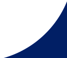 A dark blue curved shape on a white background.