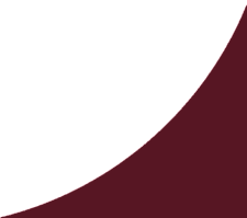 A dark red curved shape on a white background.