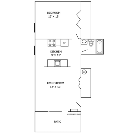 1 Bedroom Unit Floorplan