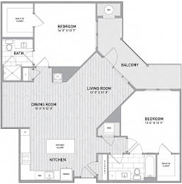 2 BED 2 BATH Floor Plan G at Indigo 301 Apartments, Pennsylvania, 19406