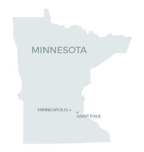 a map with the state in green and white