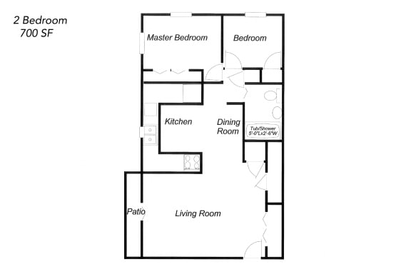 Floor Plan  Ell-Mar Two Bedroom