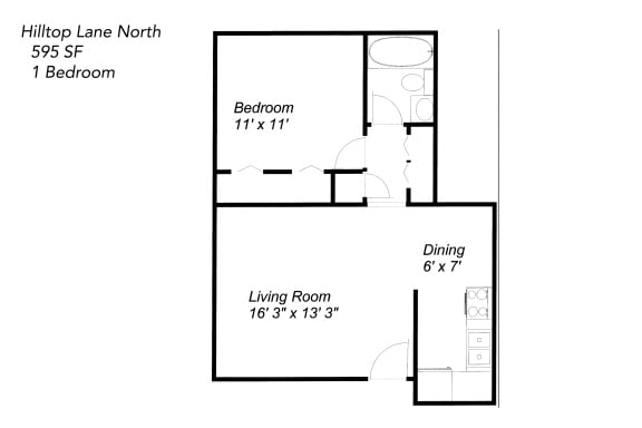 Floor Plan  1 Bedroom
