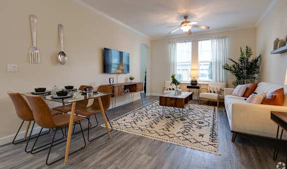 Modern Living Room at The Oasis at Town Center Apartments, Jacksonville, FL, 32246