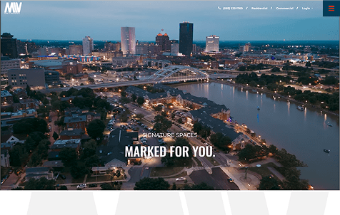 A webpage showcasing various properties and enterprises with a focus on real estate.