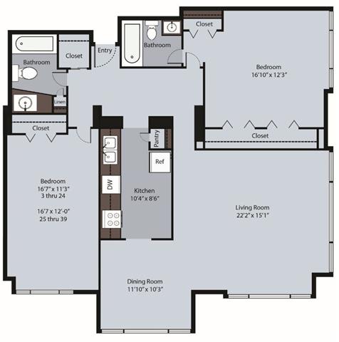 Large Two Bedroom Two Bath