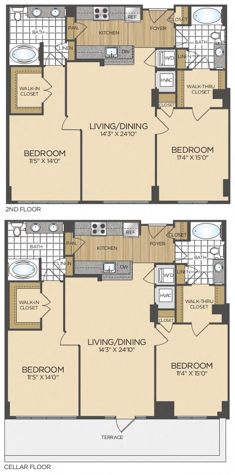 2 bedroom apartments with outdoor terrace  washington DC