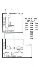  Floor Plan 3 Bedroom 1.5 Bath Market