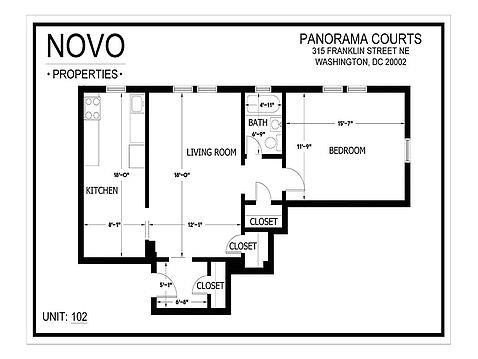 Floor Plan  1 Bedroom/1 Bath