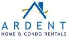 A logo with a house shape and the word ARDENT below it.