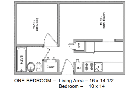 Floor Plan  One Bedroom Floor Plan