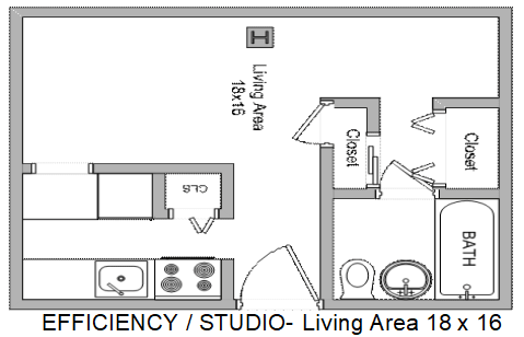 Floor Plan  Efficiency / Studio Floor Plan
