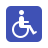 a blue disabled parking sign with a wheelchair on it