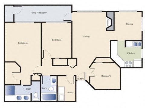 Keelers Corner Apartments Dogwood A Floor Plan