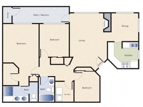 Keelers Corner Apartments Dogwood B Floor Plan