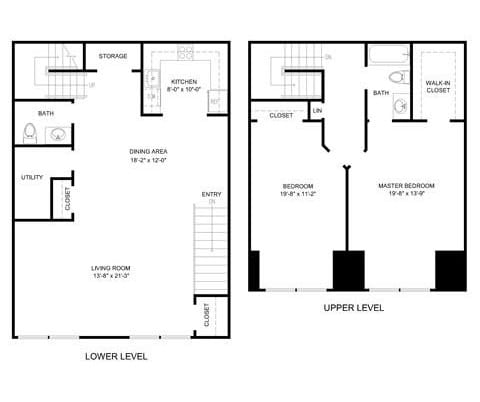 Floor Plan  2 Bed 1.5 Bath