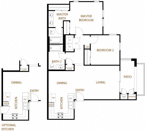 Santa Barbara - 2 Bedroom 2 Bath Floor Plan Layout - 983Square Feet at Sonoma at Mapleton, Murrieta, CA, California