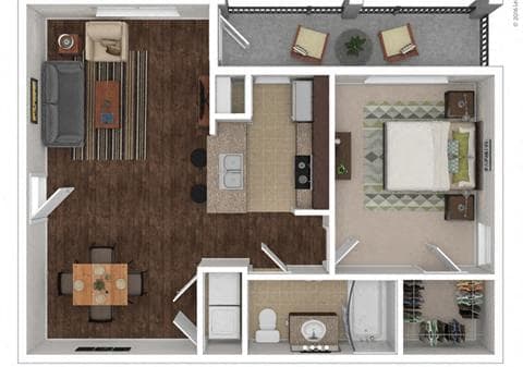 726 Square-Foot Eclipse Floor Plan at Orion McCord Park, Little Elm, Texas