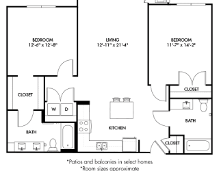 Floor Plan 2 Bedroom A