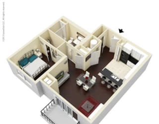 1 Bed, 1 Bath, 810 sq. ft. A7