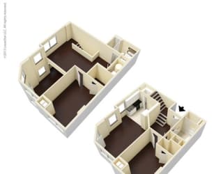 2 Bed, 2 Bath, 1436 sq. ft. TH3