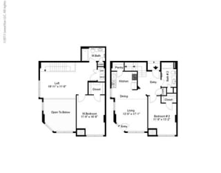 2 Bed, 2 Bath, 1436 sq. ft. TH3