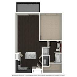 1 Bed 1 Bath 758 -to 960 SQ.FT. floor plan