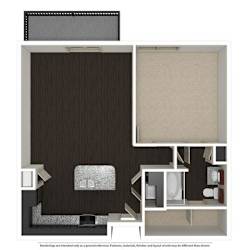 1 Bed 1 Bath 758 -to 960 SQ.FT. floor plan