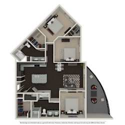 3 Bed 2 bath 1313 -to 1422 SQ.FT. floor plan