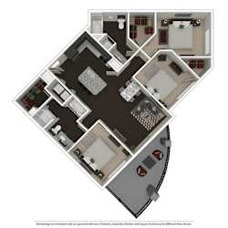 3 Bed 2 bath 1313 -to 1422 SQ.FT. floor plan