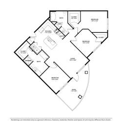 3 Bed 2 bath 1313 -to 1422 SQ.FT. floor plan