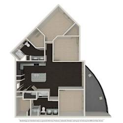 3 Bed 2 bath 1313 -to 1422 SQ.FT. floor plan