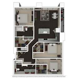 3 Bed 2 bath 1313 -to 1422 SQ.FT. floor plan