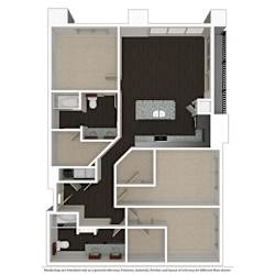 3 Bed 2 bath 1313 -to 1422 SQ.FT. floor plan