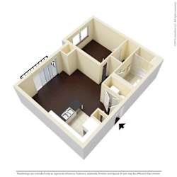 1 Bed, 1 Bath, 740 sq. ft. A1
