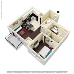 1 Bed, 1 Bath, 763 sq. ft. A3