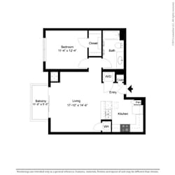 1 Bed, 1 Bath, 764 sq. ft. A4